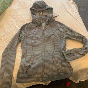 Athleta grey striped Hoodie